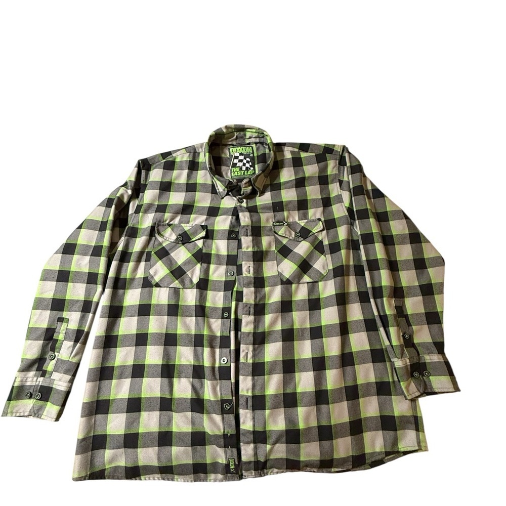EUC Dixxon Flannel The Last Lap 4XL Men’s Long Sleeve Plaid Button Up